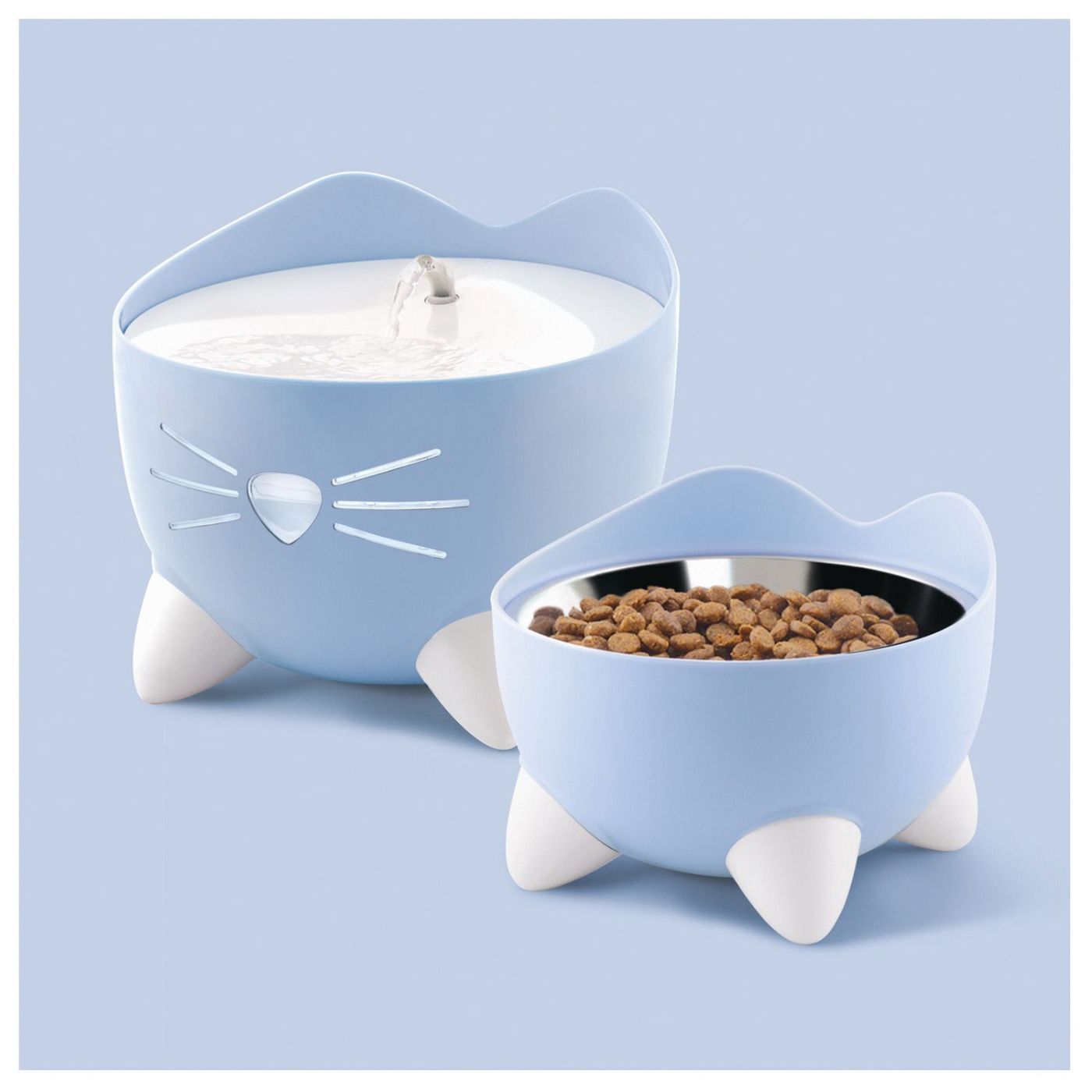 Catit Fontana Automatica per Gatti Combo Pack Pixi Azzurro con Ciotola e 3 Filtri Inclusi