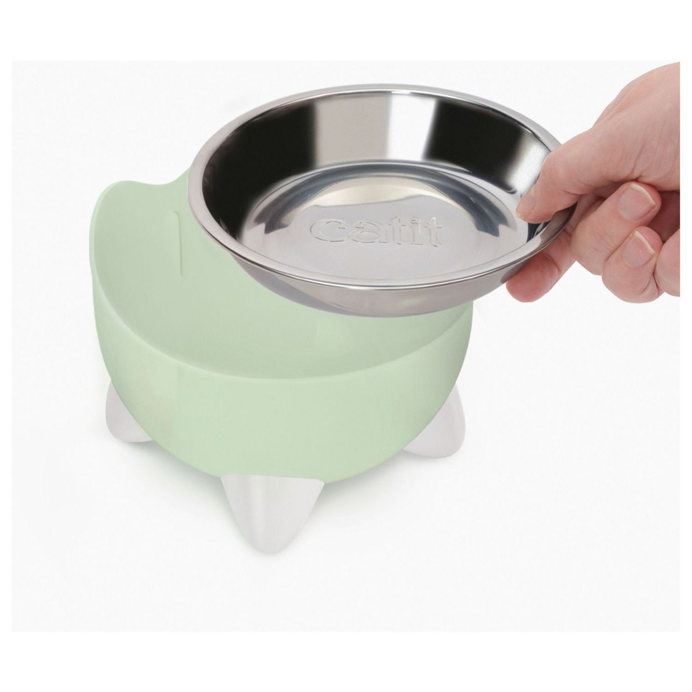 Catit Fontana Automatica per Gatti Combo Pack Pixi Verde con Ciotola e 3 Filtri Inclusi