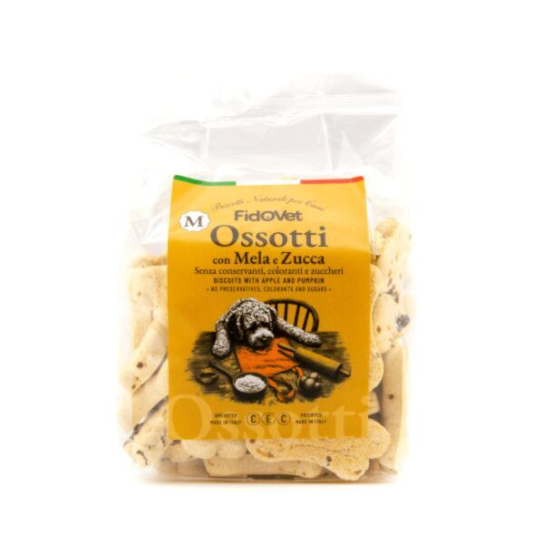 Fidovet Biscotti Naturali per Cani Ossotti Medium Mela e Zucca 300 g