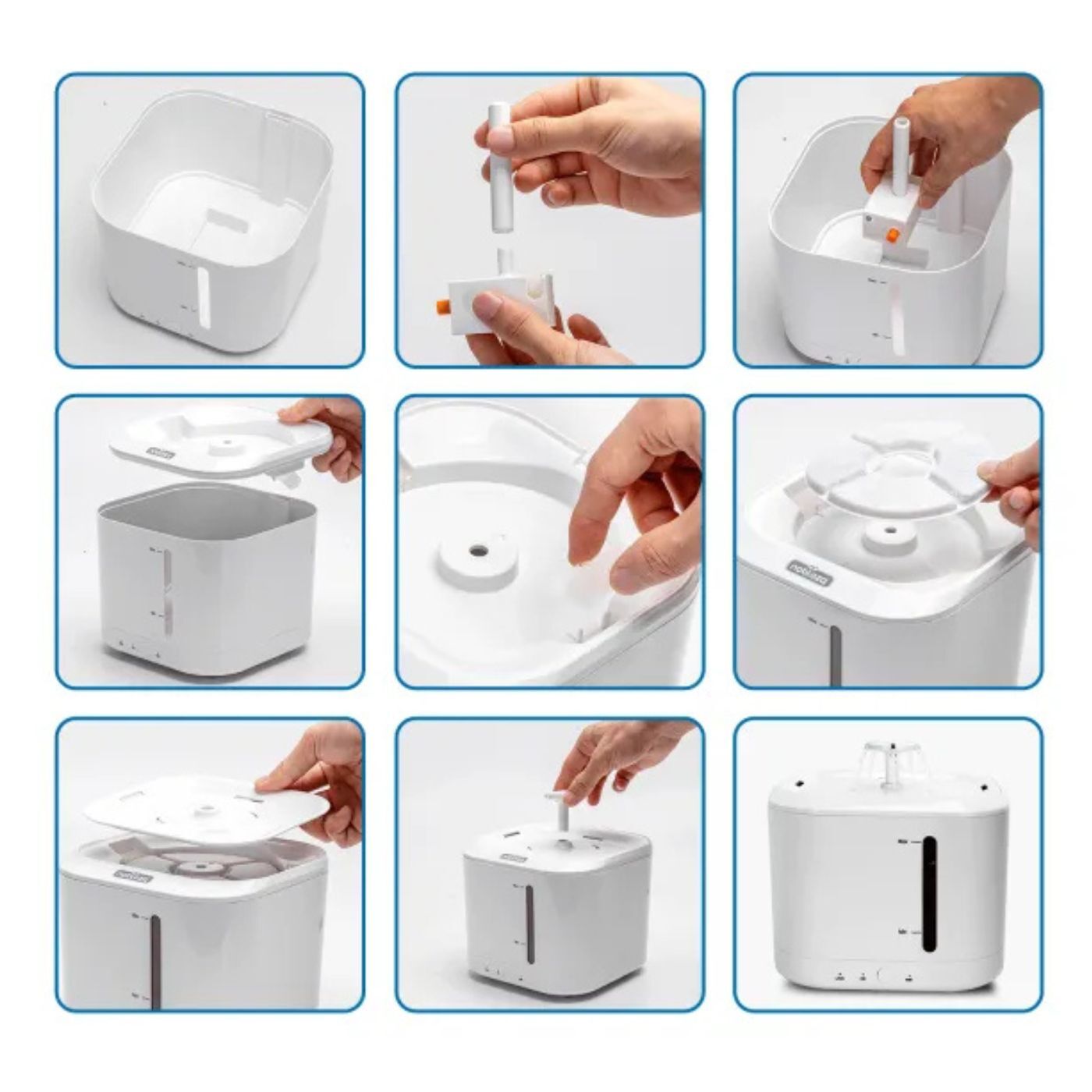 Distributore d'Acqua per Gatti e Cani di Piccola Taglia Smart L17.9*W17.9*H18.7 cm 2,5 L Bianca