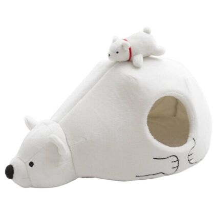Ferribiella Cuccia per Cani e Gatti Igloo White Bear / Orso Bianco 70 x 43 cm x h.40 cm