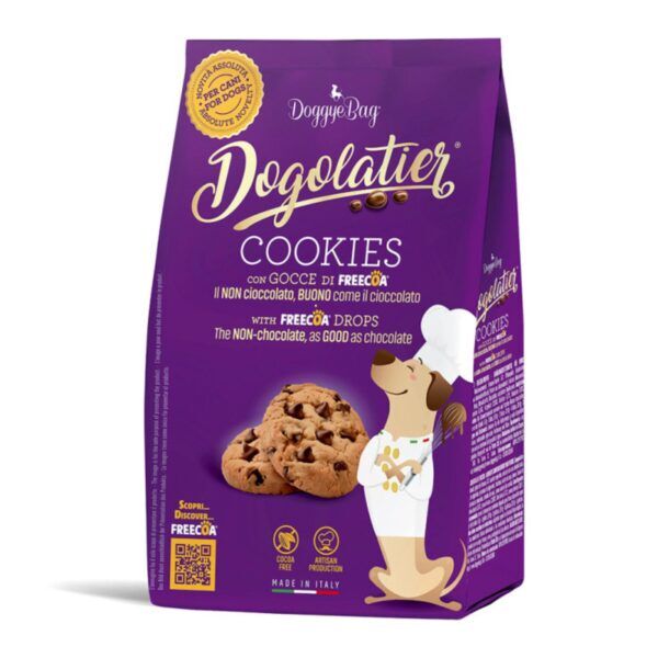 DoggyeBag Biscotti per Cani Dogolatier Cookies con Gocce di Freecoa 180 g