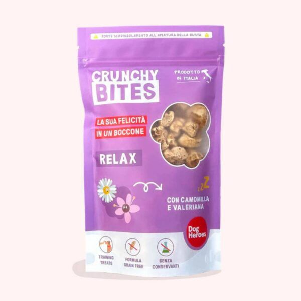 Dog Heroes Crunchy Bites Relax Snack Naturali per Cani 80 g