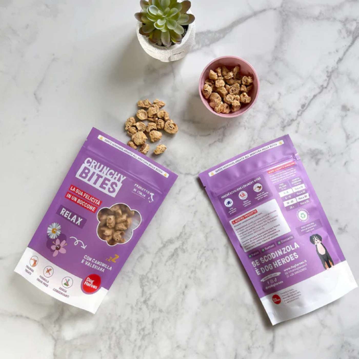 Dog Heroes Crunchy Bites Relax Snack Naturali per Cani 80 g