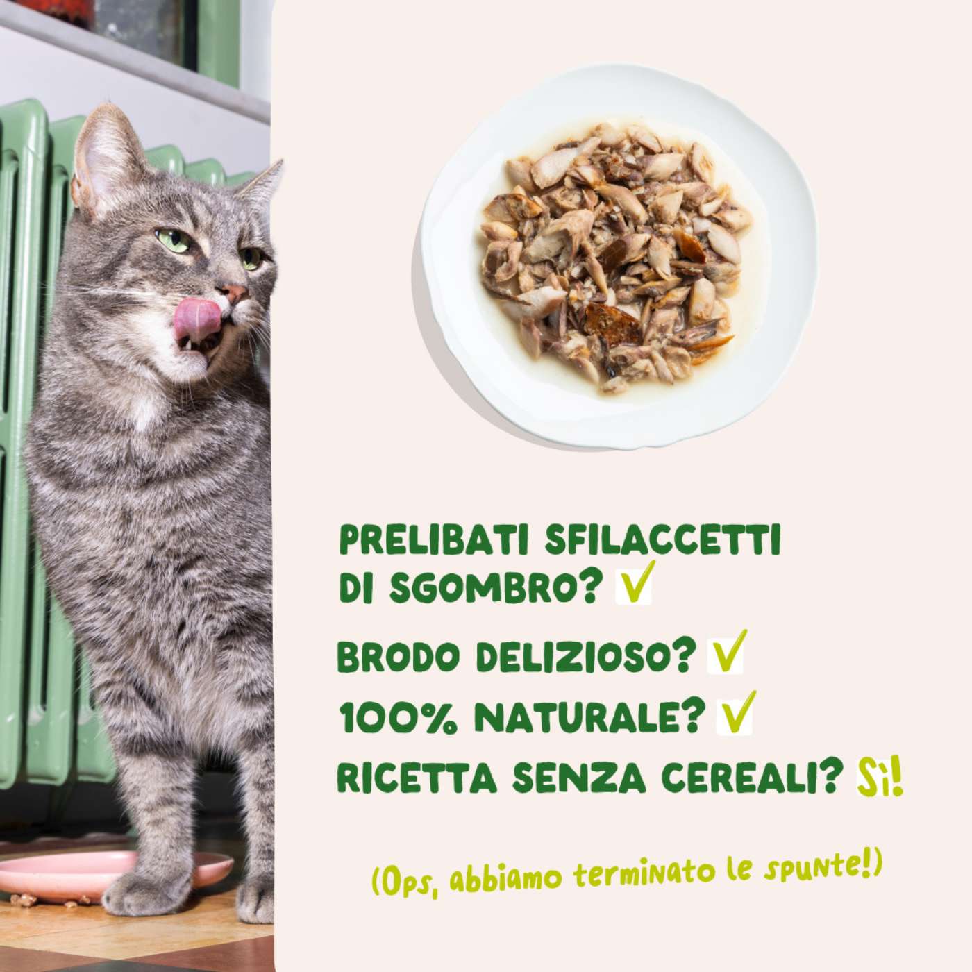 Edgard & Cooper Sfilaccetti per Gatti Adulti Sgombro Fresco Naturale in Brodo di Pesce 70 g