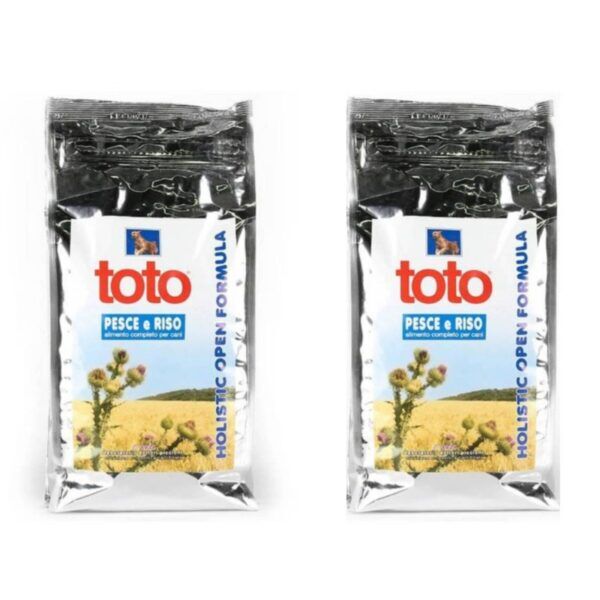 promo 2 x 12 kg toto holistic open formula pesce e riso per cani (€ 59,80 a sacco)