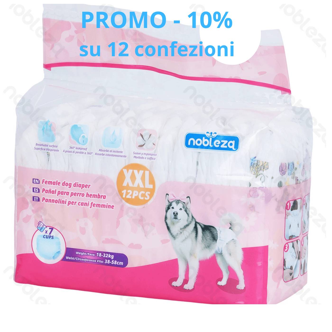 Pannolini per Cani Igienici Usa e Getta Promo 12 Confezioni
