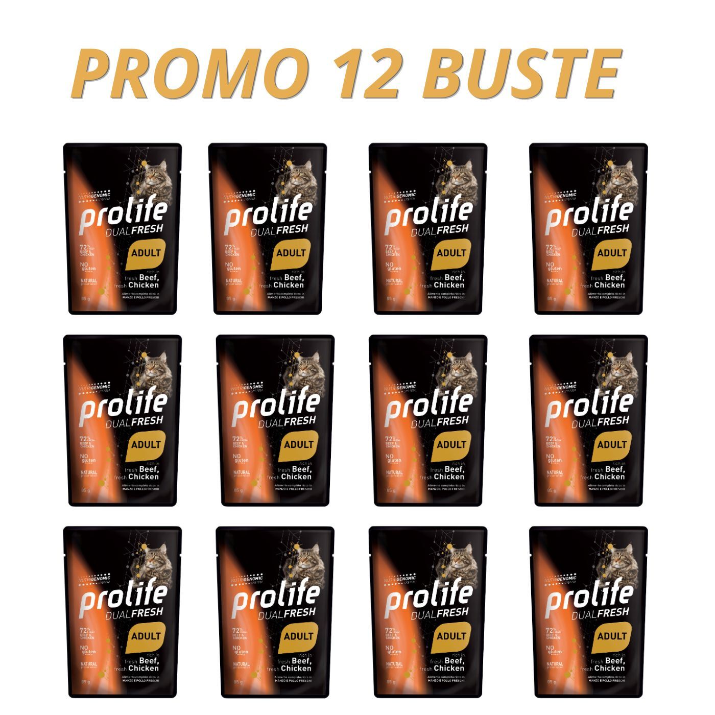 Prolife Cat Dual Fresh Adult Manzo e Pollo Umido per Gatti PROMO