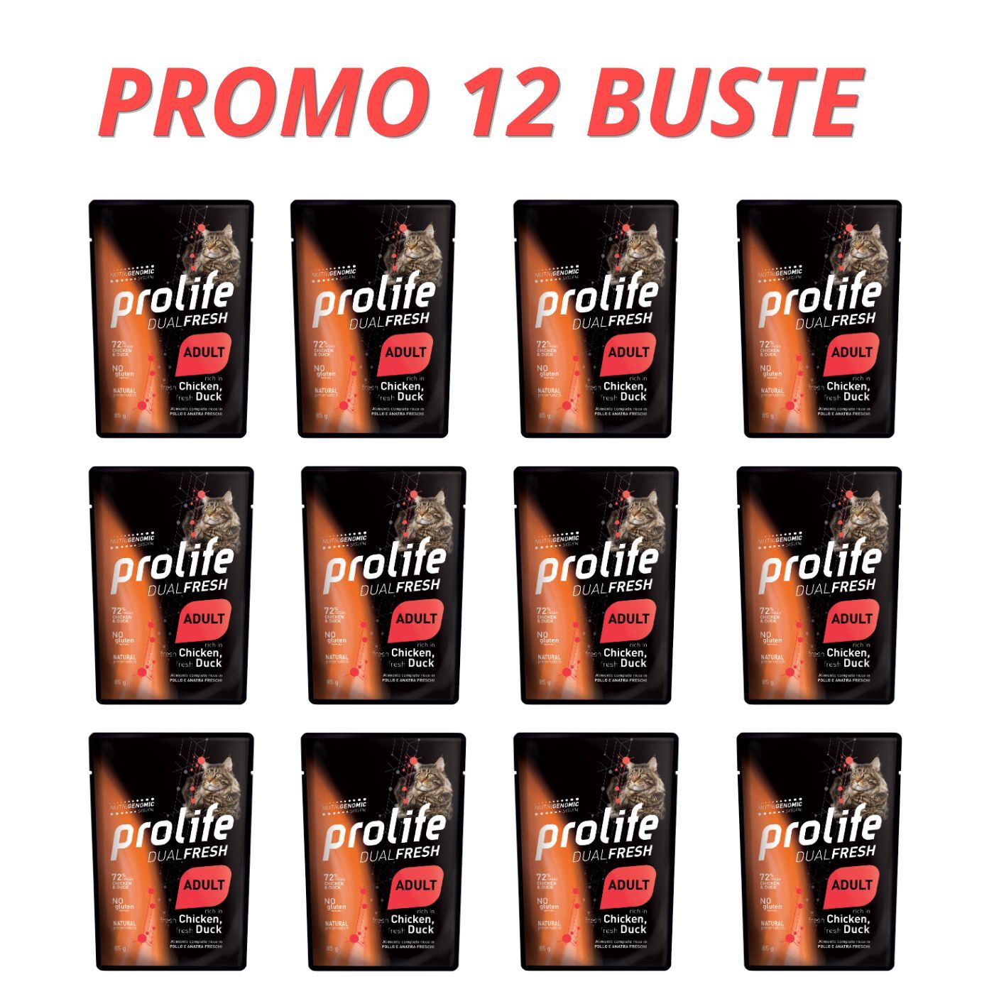 Prolife Cat Dual Fresh Adult Pollo e Anatra Umido per Gatti PROMO