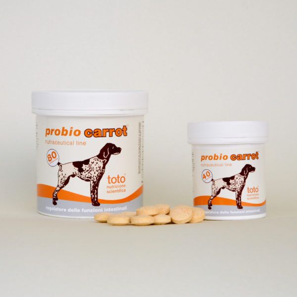 Toto Probio Carrot Integratore per Cane e Gatto - Confezione da 40 e 80 Compresse