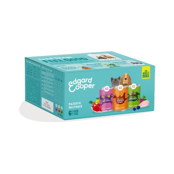 Edgard&Cooper Umido per Cani Confezione Multipack 6 Lattine da 400g