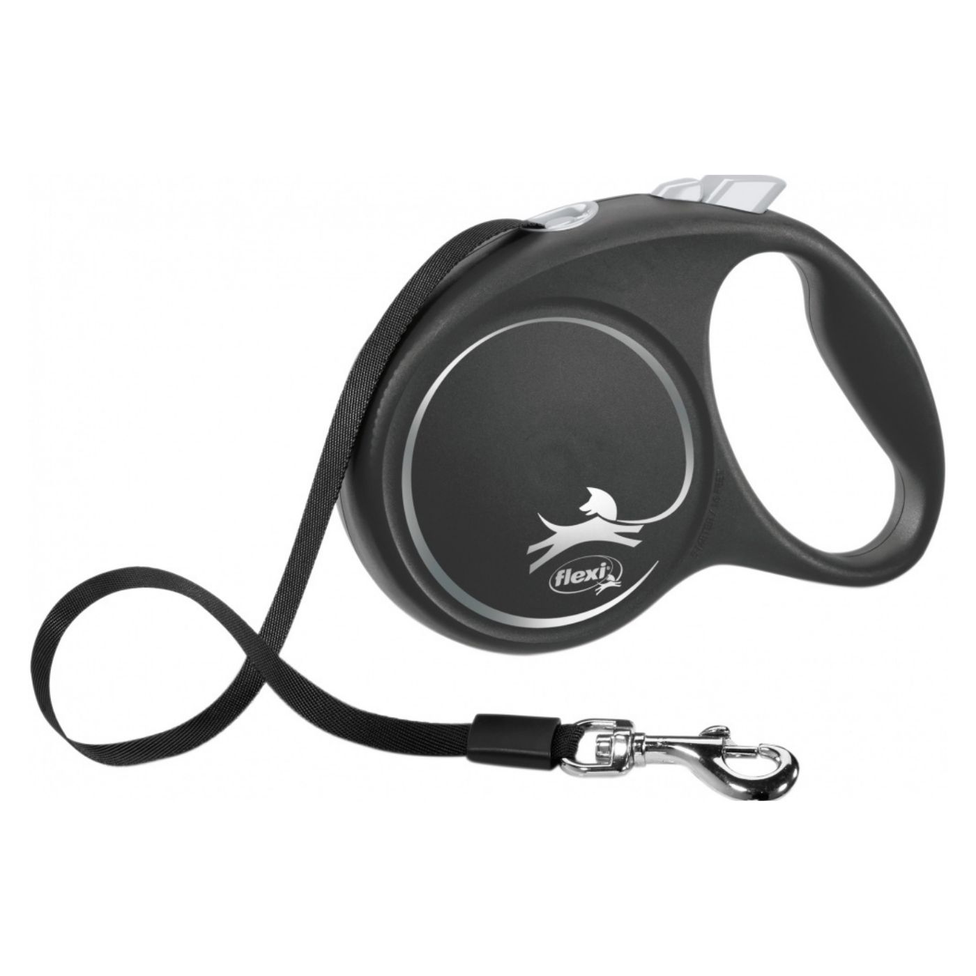 Flexi Black Design in Fettuccia L 5mt fino a 50kg - Nero