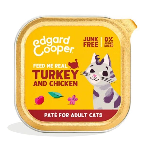 Edgard & Cooper Umido Pate' Tacchino e Pollo per Gatti Adulti 85g