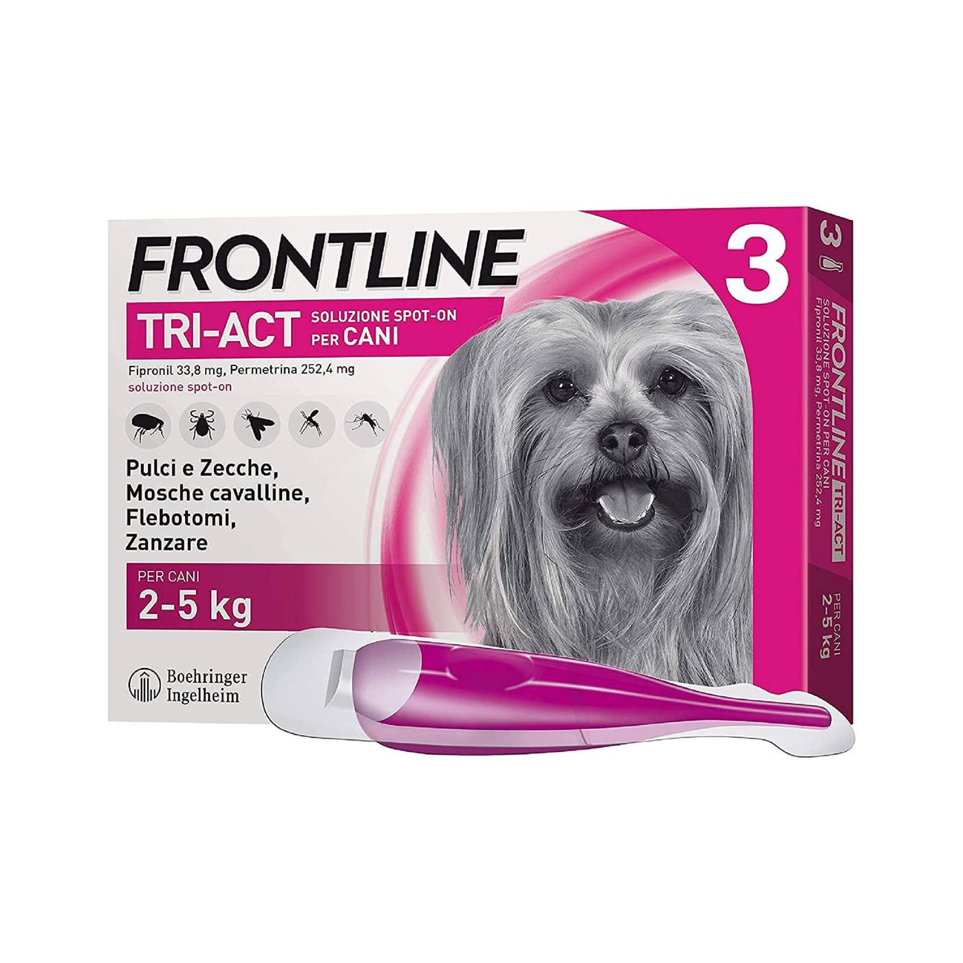 Frontline Tri-Act Spot-On Antiparassitario per Cani 3 Pipette - Taglia XS