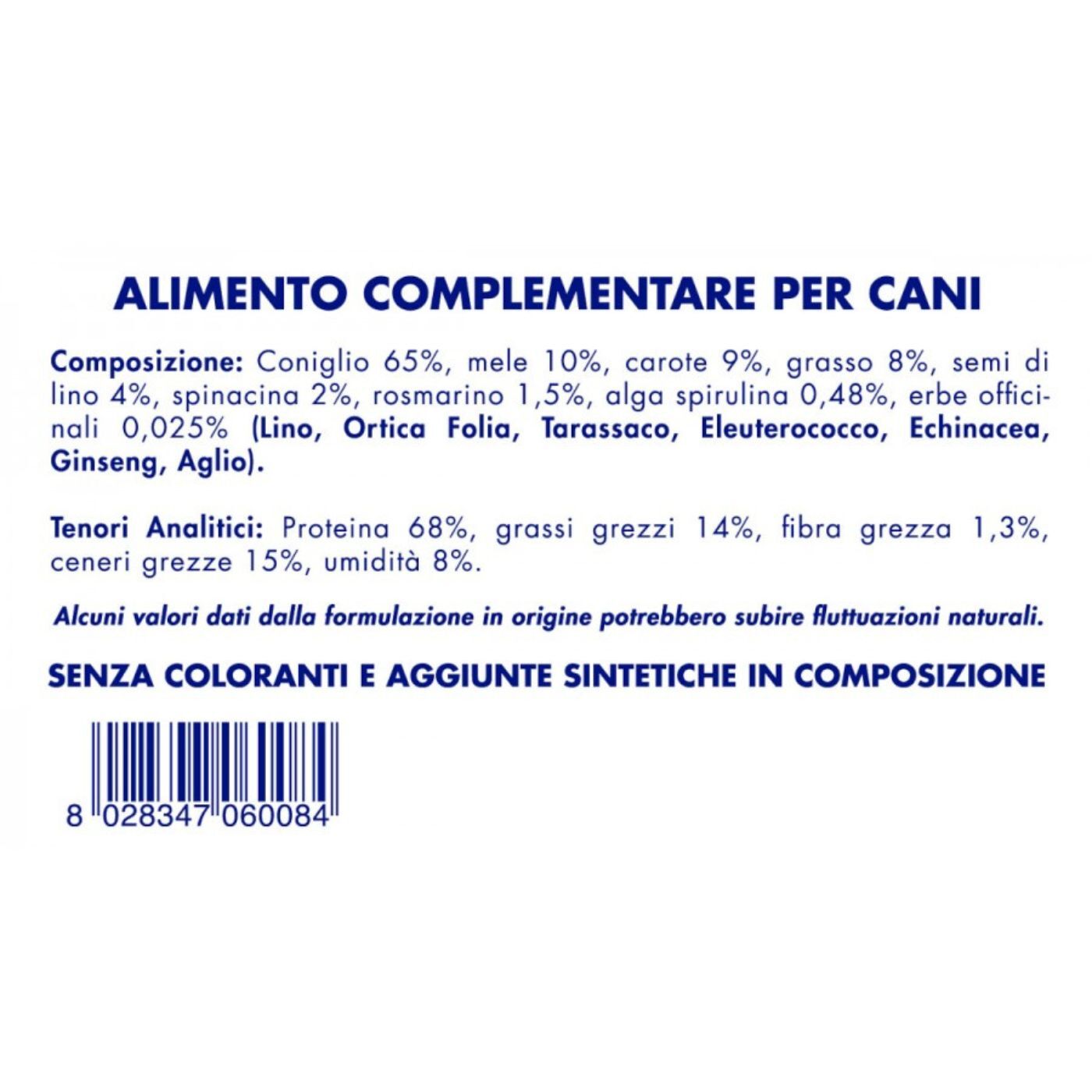 vet line snack di coniglio monoproteico grain free per cani 80g vetline