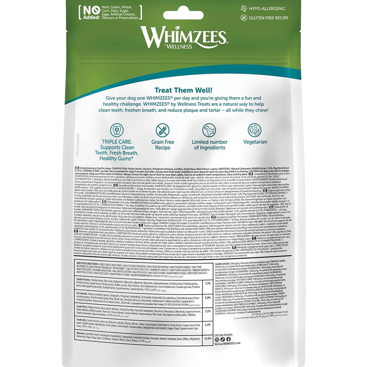 Whimzees Snack Dentale Naturale Stix per Cani