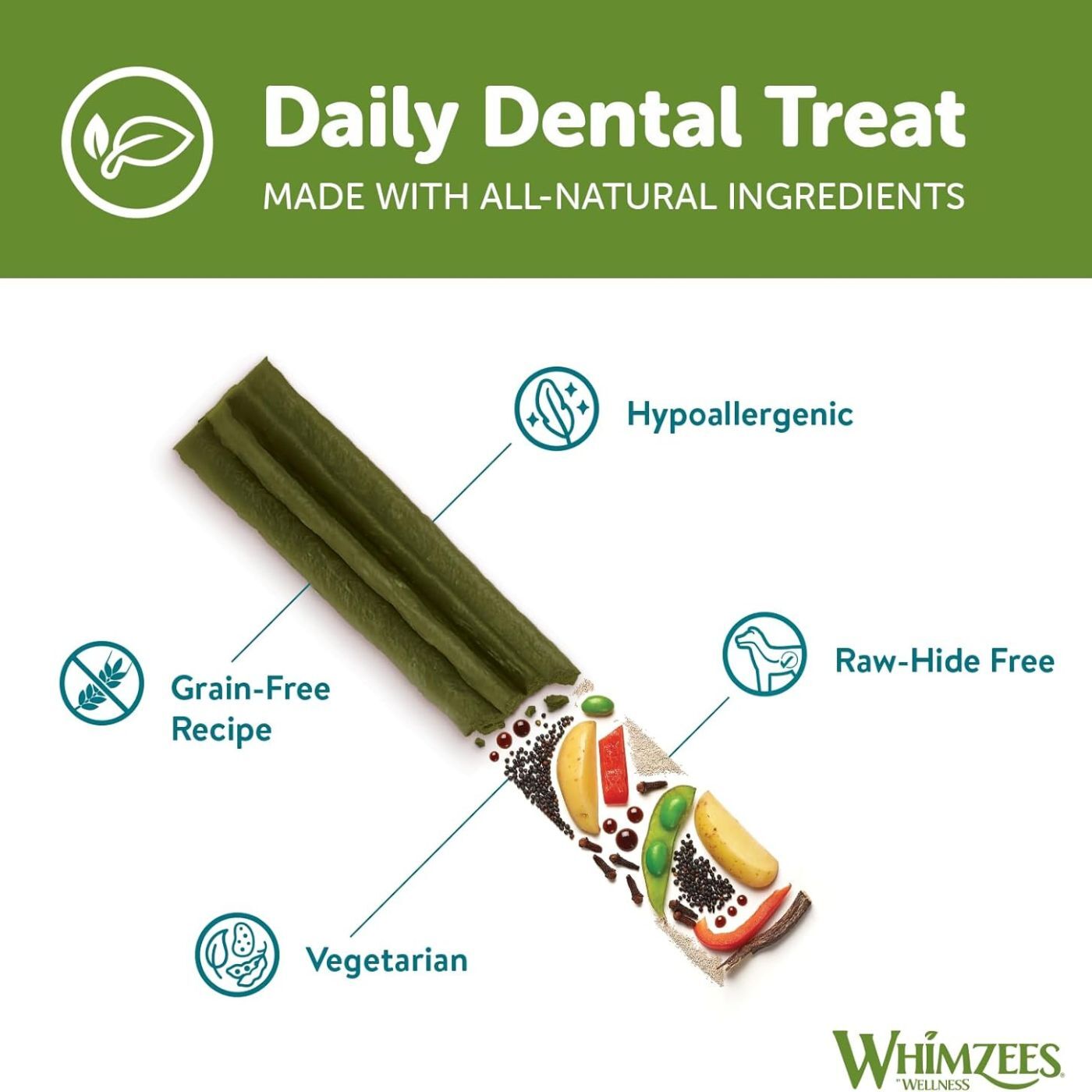 Whimzees Snack Dentale Naturale Stix per Cani