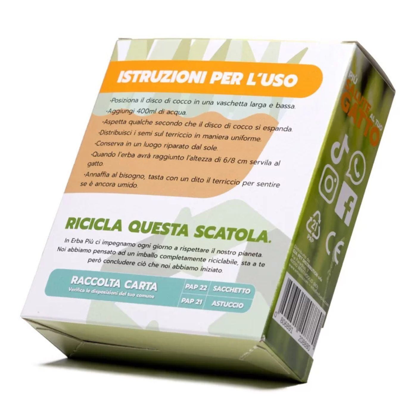 Erba Piu' Cococat Terriccio e Semi di Erba per Gatti